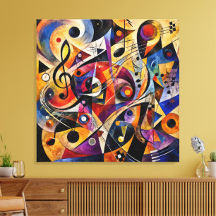 Musikalische abstrakte Kunst im Stil von Kandinsky Leinwanddruck