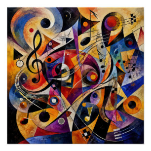 Musikalische abstrakte Kunst im Stil von Kandinsky Poster