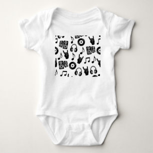 Musikalische Accessoires: Monochrome Vintage Muste Baby Strampler