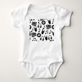 Musikalische Accessoires: Monochrome Vintage Muste Baby Strampler