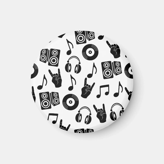 Musikalische Accessoires: Monochrome Vintage Muste Magnet (Vorne)
