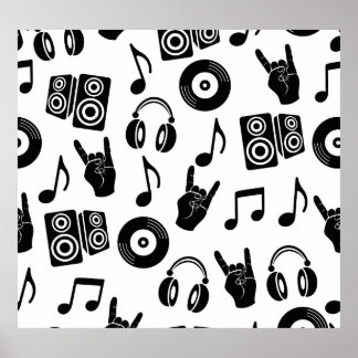 Musikalische Accessoires: Monochrome Vintage Muste Poster