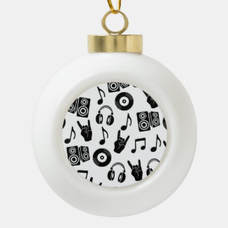 Musikalische Accessoires: monochromes Vintage-Must Keramik Kugel-Ornament