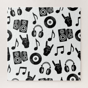 Musikalische Accessoires: monochromes Vintage-Must Puzzle