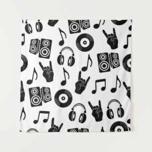 Musikalische Accessoires: monochromes Vintage-Must Wandteppich