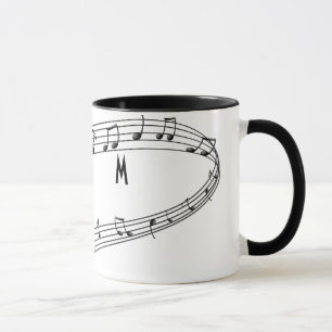 Musikalische Anmerkungs-Kaffee-Tasse mit Monogramm Tasse