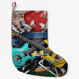 Musikalische Collage: Farbiger rhythmischer Hinter Kleiner Weihnachtsstrumpf