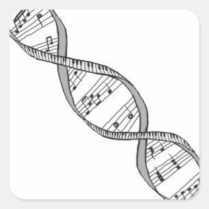 Musikalische DNA Quadratischer Aufkleber