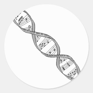 Musikalische DNA Runder Aufkleber