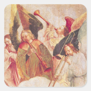 Musikalische Engel Quadratischer Aufkleber