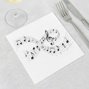 Musikalische Hinweise auf einem Stabsband-Papier N Serviette