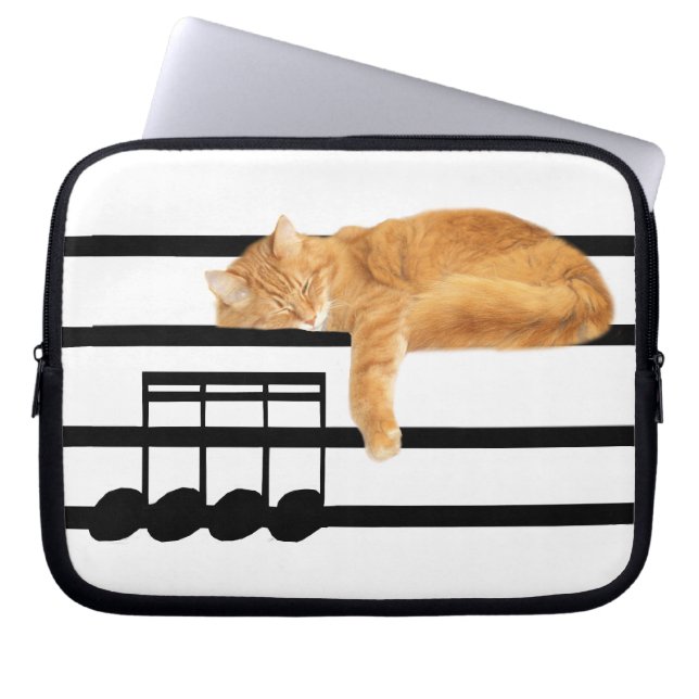 Musikalische Katze Laptopschutzhülle (Vorderseite)