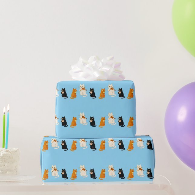 Musikalische Katzen  Geschenkpapier (Partygeschenke)