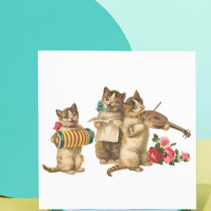 Musikalische Katzen Quadratischer Aufkleber