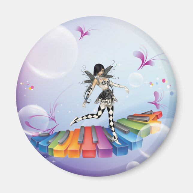 Musikalische Keyboard-Fee Magnet (Vorne)