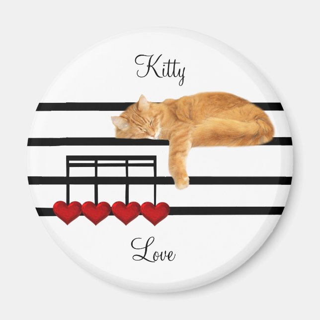 Musikalische Liebe Kitty Cat Magnet (Vorne)