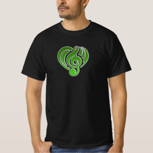 Musikalische Liebesvibrationen Grüner Herz Musikno T-Shirt
