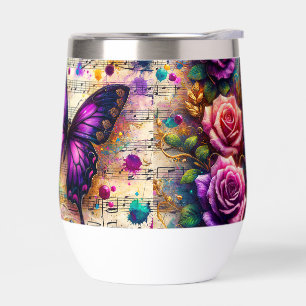 Musikalische Melodie & Butterfly Wasserflasche