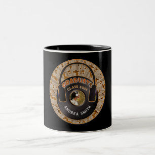 Musikalische Moderne Retro Kunst Foto Schwarz Zweifarbige Tasse