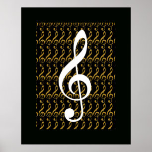 musikalische Note, dreieckige Klammer, coole Grafi Poster