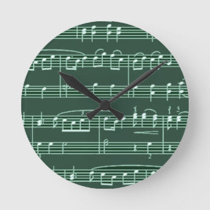 musikalische Note gemustert Runde Wanduhr