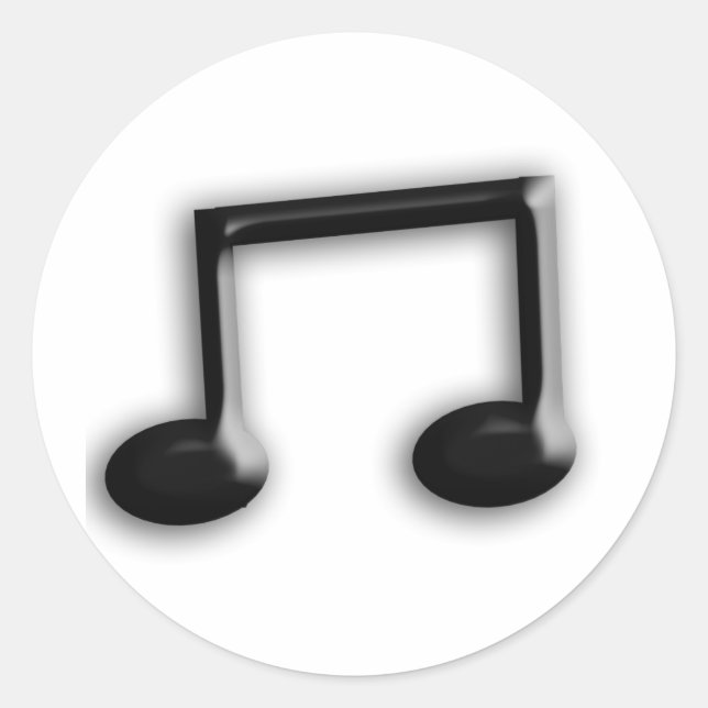 Musikalische Note Runder Aufkleber (Vorderseite)