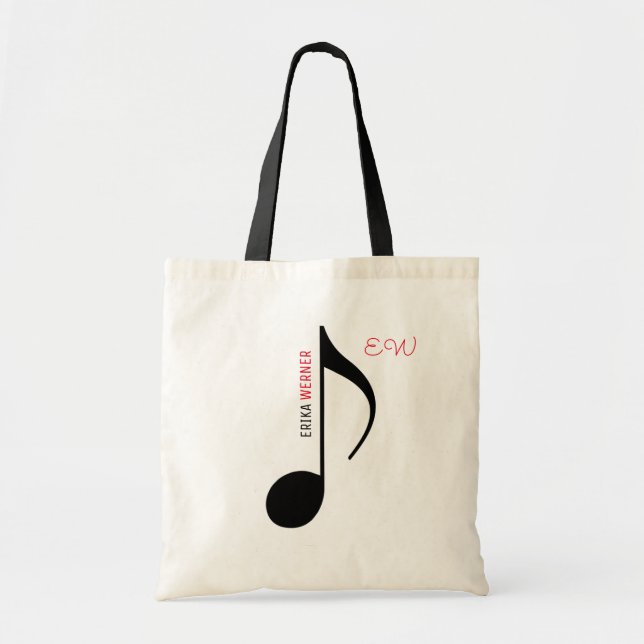 musikalische Note Tasche mit eigenem Namen (Vorne)