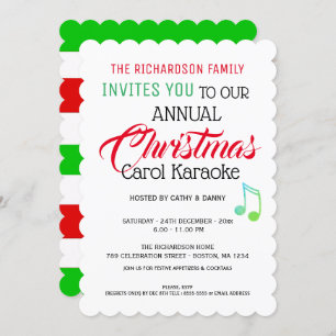 Musikalische Note Weihnachten Karaoke Einladung