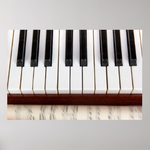 musikalische Noten auf dem Hintergrund eines piano Poster