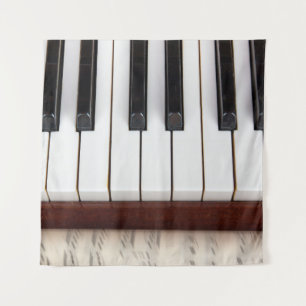 musikalische Noten auf dem Hintergrund eines piano Wandteppich