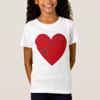 Musikalische Noten im Herzen, T - Shirt