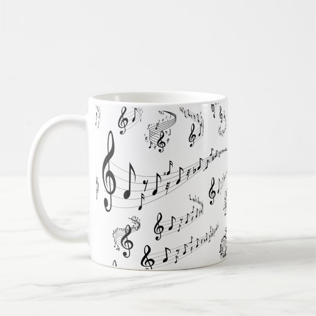 Musikalische Noten Kaffeetasse (Links)