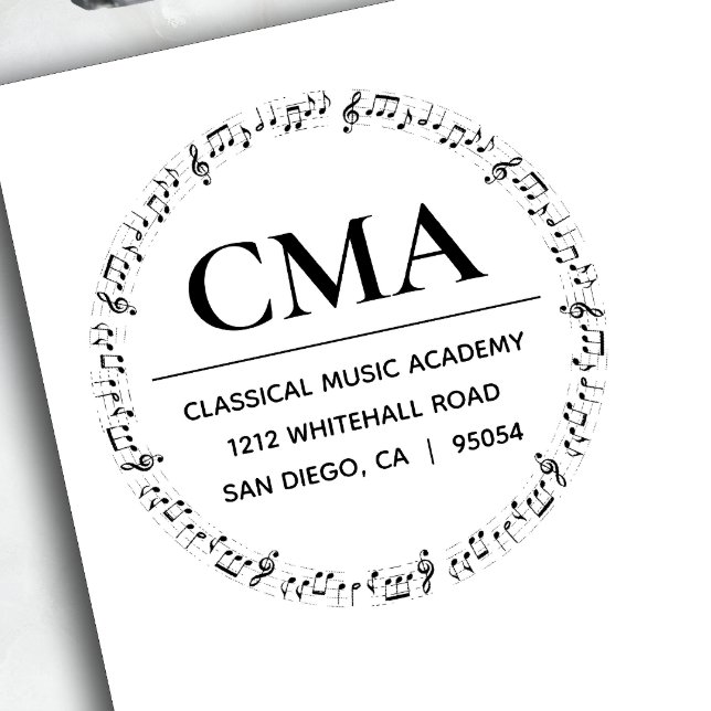 Musikalische Noten Musiklehrerschule Permastempel (Von Creator hochgeladen)