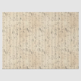 Musikalische Noten Noten Noten auf Tan Decoupage Seidenpapier