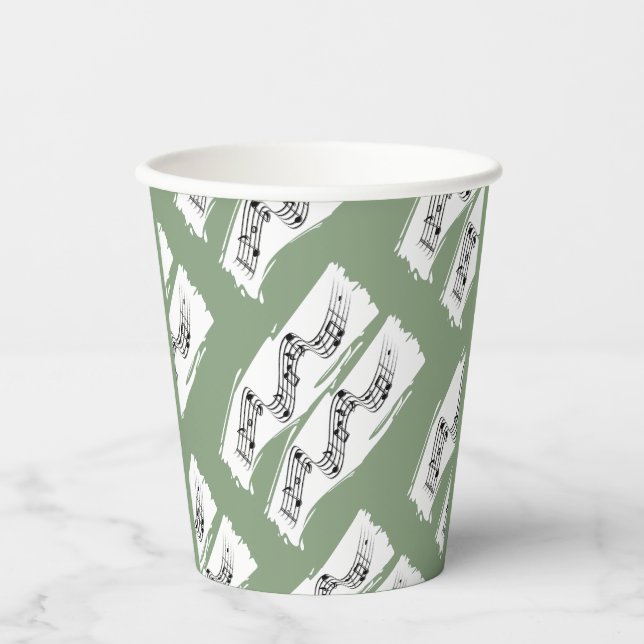 Musikalische Noten Pappbecher (Vorderseite)