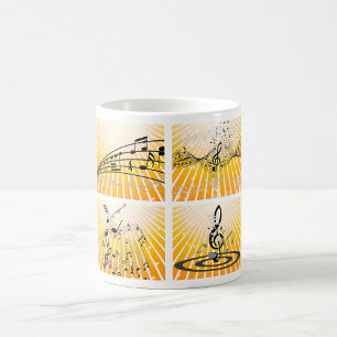 Musikalische Noten platzen abstrakt Kaffeetasse