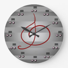 Musikalische Noten Treble Clef Musicians Clock