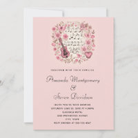Musikalische Noten und Blumen Hochzeit im Vintage-