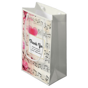 Musikalische Noten und Rosen Vintage-Party Danke Kleine Geschenktüte