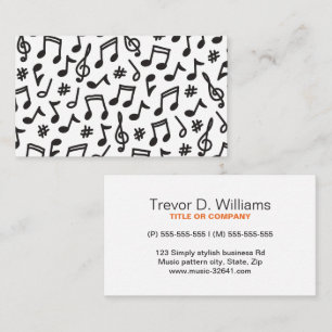 Musikalische Notenmuster Schwarz-Weiß-Musik Visitenkarte