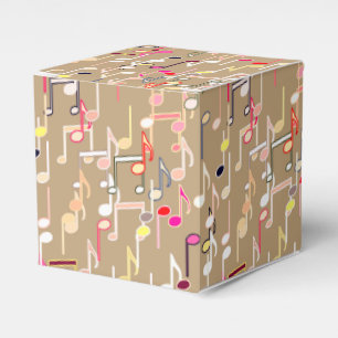 Musikalische Notizen drucken - taupe tan, multi Geschenkschachtel