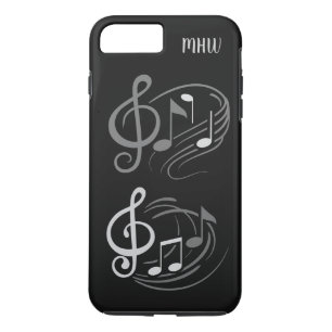Musikalische Notizen für benutzerdefinierte Monogr Case-Mate iPhone Hülle