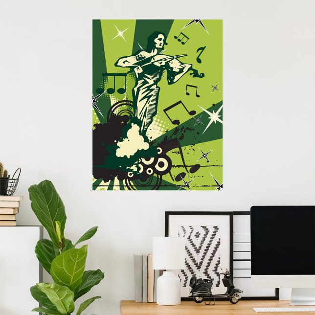 Musikalische Notizen für den Violinspieler Poster (Von Creator hochgeladen)