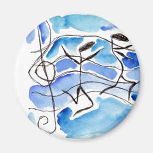 Musikalische Notizen kommen zum Leben Musik fügt F Magnet