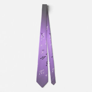 Musikalische Notizen Lila Glow Neck Tie Krawatte