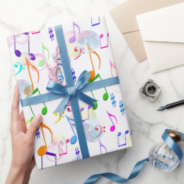 Musikalische Notizen und Blasen Geschenkpapier