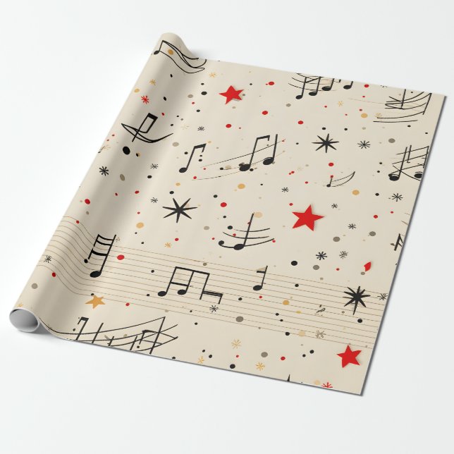 Musikalische Notizen Weihnachtswrapping Papier Geschenkpapier (Ungerollt)
