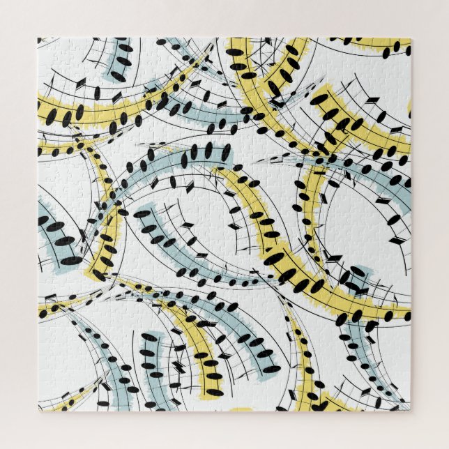 Musikalische Phrasen: fröhlicher weißer Hintergrun Puzzle (Vertikal)