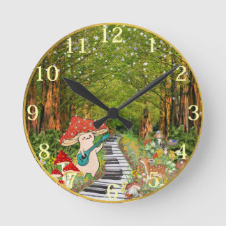 Musikalische Pilz- und Waldfreunde 8" Wall Clock Runde Wanduhr