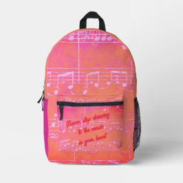 Musikalische Schritte - Mango Tango_Pink-Rucksack Bedruckter Rucksack